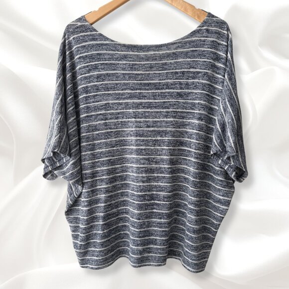 Cato Woman | Blue Striped Semi-Sheer Doman Top | Plus Size 26/28W - Picture 3 of 4